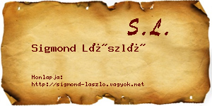 Sigmond László névjegykártya