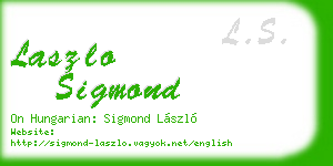 laszlo sigmond business card