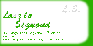laszlo sigmond business card